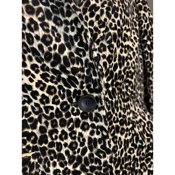Kasper Blazer Womens 10P Leopard Animal Print Single Button Jacket Petite Brown - Picture 4 of 9